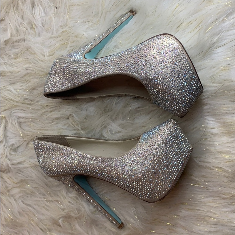 Betsy Johnson rhinestone high heels
